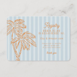 Cartão De Informações Registro de Praia Pastel Blue Palm Springs Insert