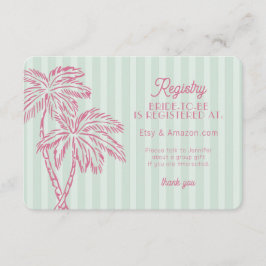 Cartão De Informações Registro de Praia Pastel Green Palm Springs Insert