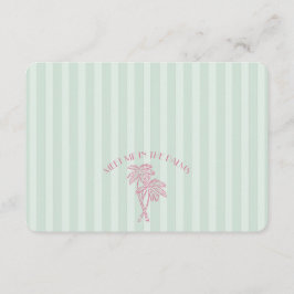 Cartão De Informações Registro de Praia Pastel Green Palm Springs Insert