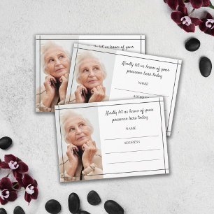 Cartão De Informações Registro de Presença em Funeral com Foto em Linhas