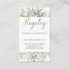 Cartão De Informações Registro de Presente de Casamento de Caligrafia Bo