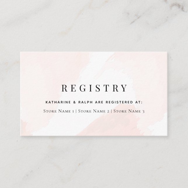 Cartão De Informações Registro de Presente de Casamento de Casamento por (Frente)