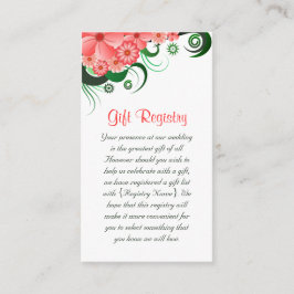 Cartão De Informações Registro de Presente de Casamento de Hibiscus Rosa