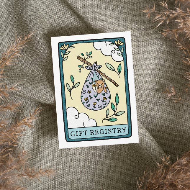 Cartão De Informações Registro de Presente de Chá de fraldas Tarot (Criador carregado)