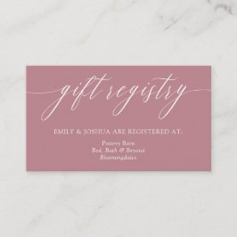 Cartão De Informações Registro de Presente Rosa Elegante Minimalista de