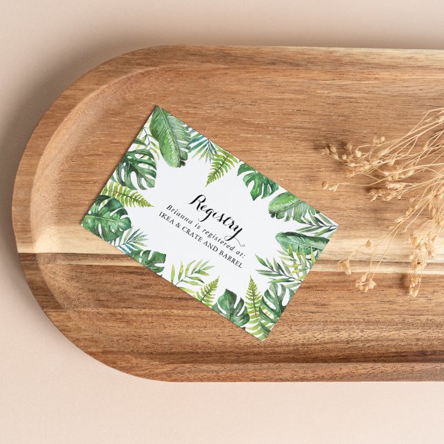 Cartão De Informações Registro de Presente Verde Tropical de Destino (Criador carregado)