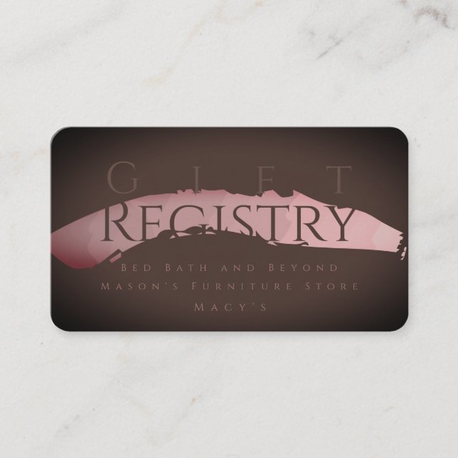 Cartão De Informações Registro de Presentes de Casamento Chocolate Sangr (Frente)