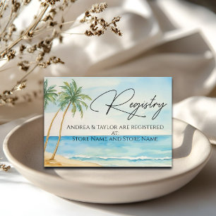 Cartão De Informações Registro de Presentes de Casamento com Palmeiras à