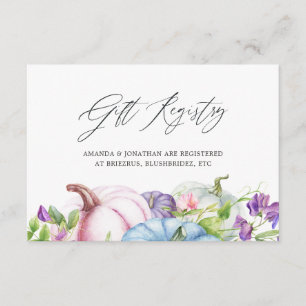 Cartão De Informações Registro de Presentes de Casamento Floral de Outon