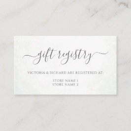 Cartão De Informações Registro de Presentes de Casamento Folhas de Eucal