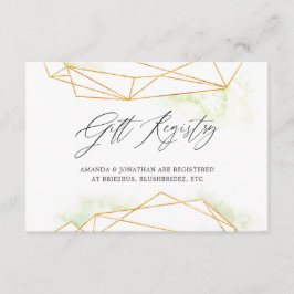 Cartão De Informações Registro de Presentes de Casamento Geométrico em A