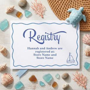 Cartão De Informações Registro de Presentes de Casamento Quadro Azul Náu