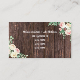 Cartão De Informações Registro de presentes do Chá de panela Floral Blus