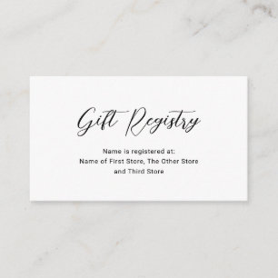 Cartão De Informações Registro de Presentes Minimalista Moderno Chave de