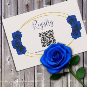 Cartão De Informações Registro de Quinceanera Geométrico Azul Real e Dou