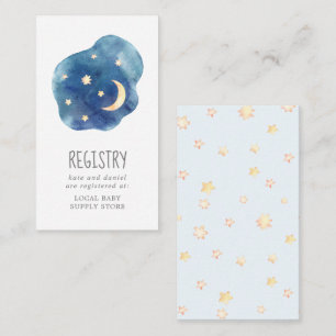 Cartão De Informações Registro do Bebê Garoto da Lua e Estrelas