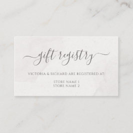 Cartão De Informações Registro do Presente de Casamento de Cerejeira Ros