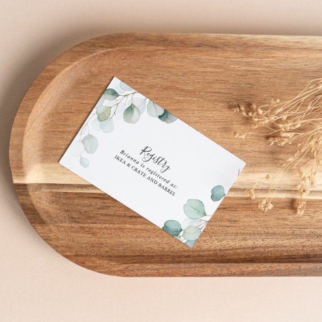 Cartão De Informações Registro dos Casamentos Eucalyptus Verdes-Summer (Criador carregado)