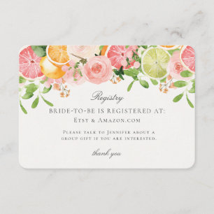 Cartão De Informações Registro Floral de Brida Pastel Citrus