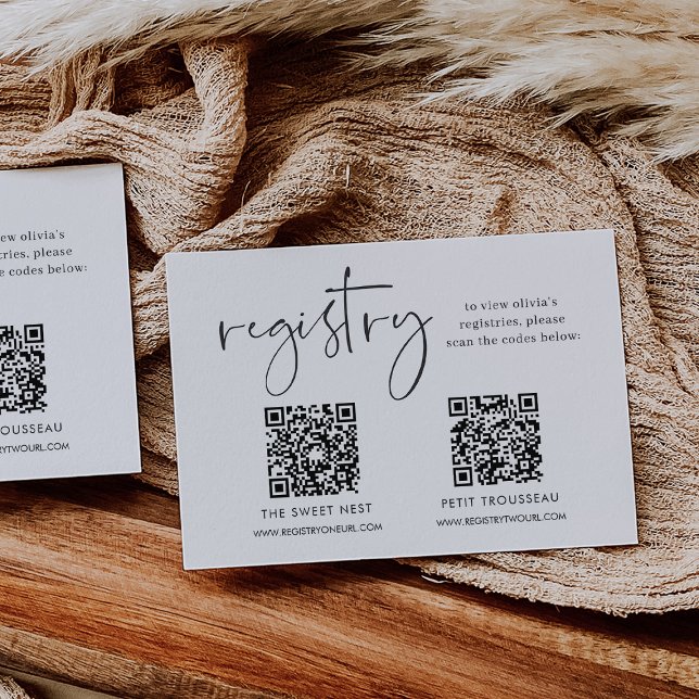 Cartão De Informações Registro Múltiplo de Presente de Script Minimalist (Criador carregado)