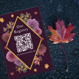 Cartão De Informações Registro Romântico de Casamentos de Dahlia Autumn