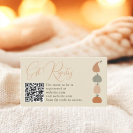 Cartão De Informações Registro Rustic Cute Fall Pumpkin Chá de fraldas G