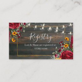 Cartão De Informações Registro Rustic Rosa e Aster Wedding