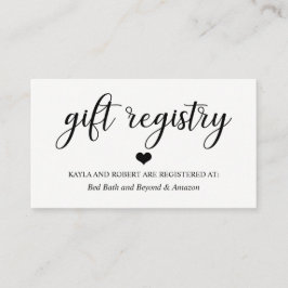 Cartão De Informações REGISTRO Simples de Casamento Negro e Branco Elega