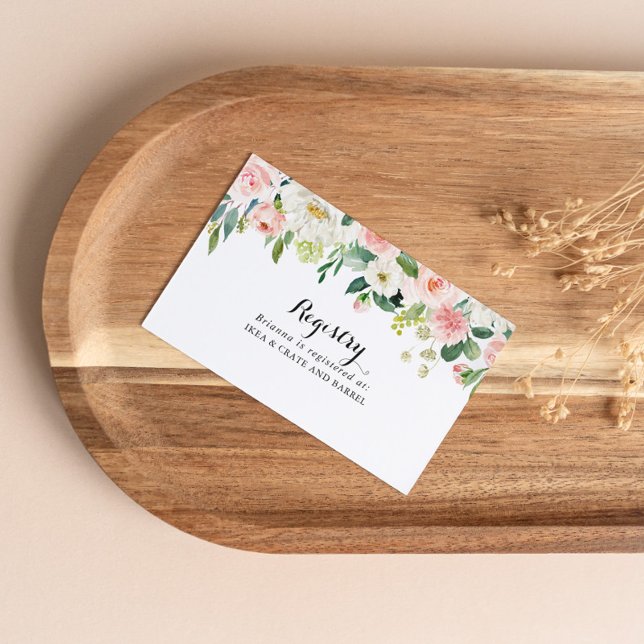 Cartão De Informações Registro Simples Floral Green Foliage Wedding Gift (Criador carregado)