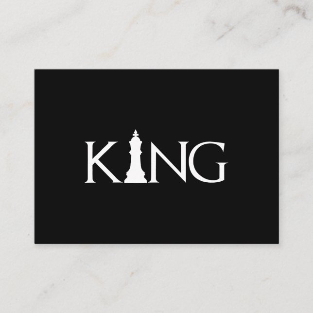 Cartão De Informações rei com a peça de xadrez (Frente)