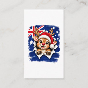Cartão De Informações Rena de Natal Australiana