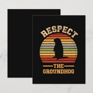 Cartão De Informações Respeite O Feriado Do Groundhog