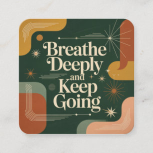 Cartão De Informações Respire Profundamente E Continue
