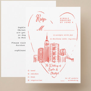 Cartão De Informações Responder NYC casamento na cidade de Nova York 