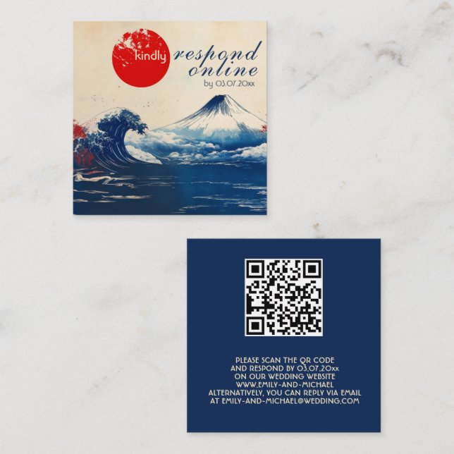 Cartão De Informações RESPONDER online Harmonia Japonesa com Fuji (Frente/Verso)