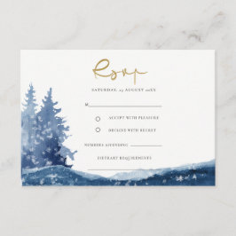 CARTÃO DE INFORMAÇÕES RESPOSTA CASAMENTO NO LAGO NEVE TINTA ÍNDIGO