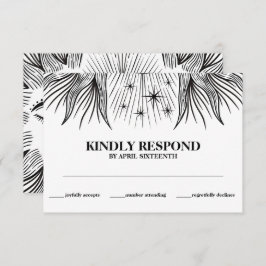 Cartão De Informações Resposta de Casamento Celestial Sol Lua Estrelas B