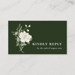Cartão De Informações Resposta de Casamento Sage Green Eucalyptus & QR C