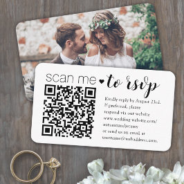 Cartão De Informações Resposta de Fotografia do Código QR Moderno RSVP d