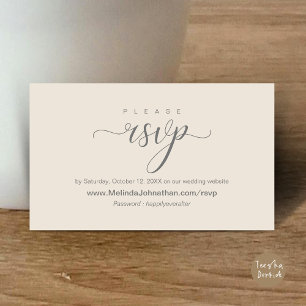 Cartão De Informações Resposta de RSVP de Casamento Online, elegante
