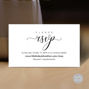 Cartão De Informações Resposta de RSVP de Casamento Online, elegante