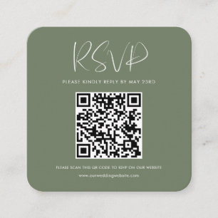 Cartão De Informações Resposta de RSVP de código QR de intervalo elegant