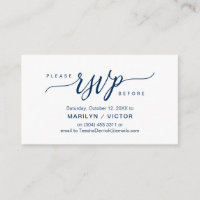 Resposta de RSVP de festa, Script Azul Naval Estét