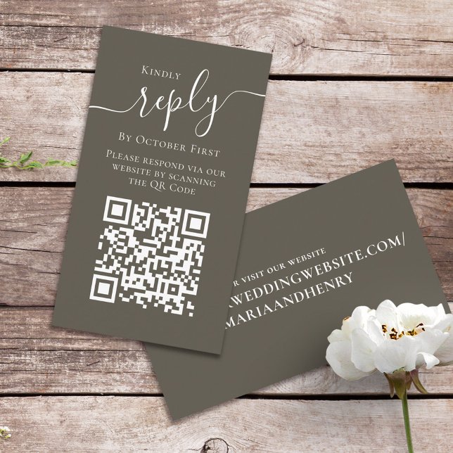 Cartão De Informações Resposta de Script de Caligrafia Marrom Simples de (Criador carregado)