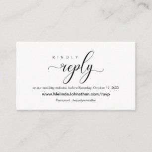 Cartão De Informações Resposta do site de RSVP de Casamento Online