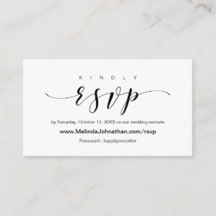 Cartão De Informações Resposta elegante de RSVP de casamento online