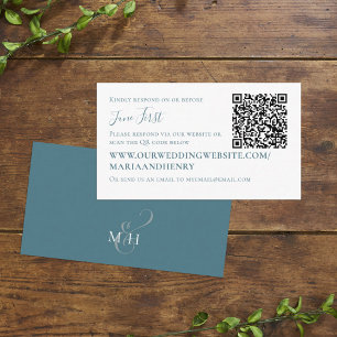 Cartão De Informações Resposta minimalista simples via código QR RSVP az