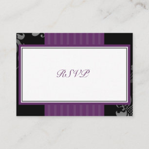 Cartão De Informações Resposta RSVP de Casamento Roxo - Placa Pequena