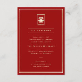 Cartão De Informações Retângulo Clássico Cerimônia de Felicidade Dupla