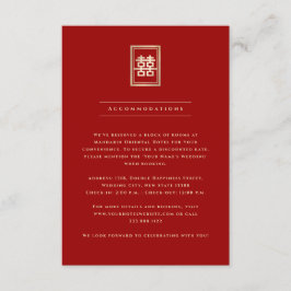 Cartão De Informações Retângulo Clássico Felicidade Dupla Casamento Chin